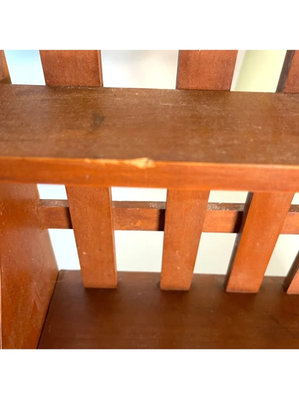 Vintage Handcrafted Wood Wall Organizer Shelf Rack with Drawer 19